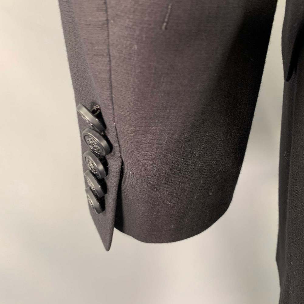 JUST CAVALLI Black Cotton Blend Single Breasted Tuxedo - Picture 7 of 16